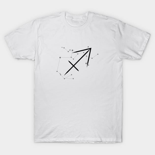 Sagittarius - Zodiac Sign Symbol and Constellation T-Shirt by Red Fody